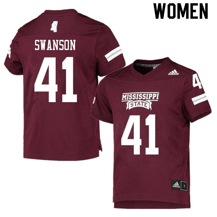 Women #41 Cody Swanson Mississippi State Bulldogs College Football Jerseys Sale-Maroon